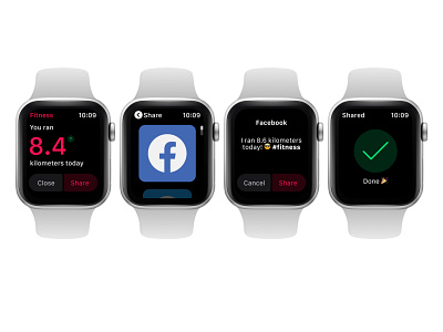Daily UI 10 — Social Share 010 apple apple watch daily ui dailyui dailyui010 facebook figma share social media social share ui ux watch watchos