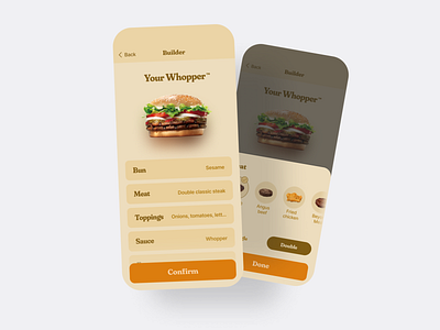 Daily UI 033 — Product customization 033 app burger king customization customize product daily ui dailyui figma mobile mobile app ui ux