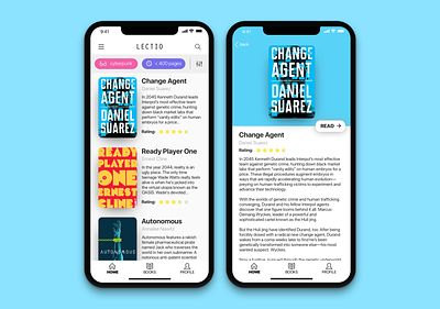 Lectio Library Mobile App books library app mobile ui ux