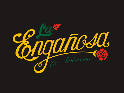 La Engañosa bar branding design identidad identity lettering logo restaurant type typography