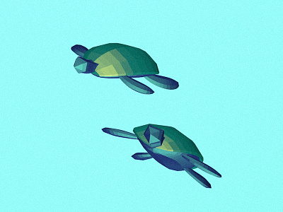 Turtle 3d c4d cinema4d digitalart illustration isometric sea turtle underwater