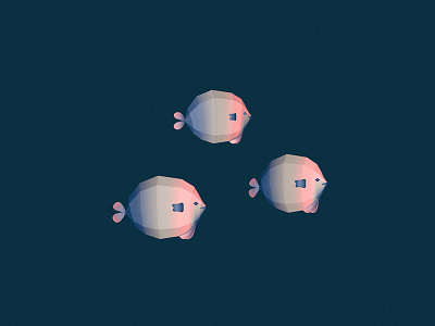 Flatfish 3d c4d fish illustration isometric polygon sea underwater
