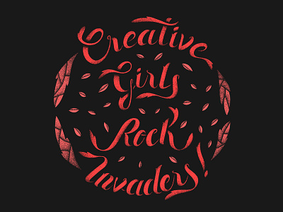 Creative girls rock invaders lettering