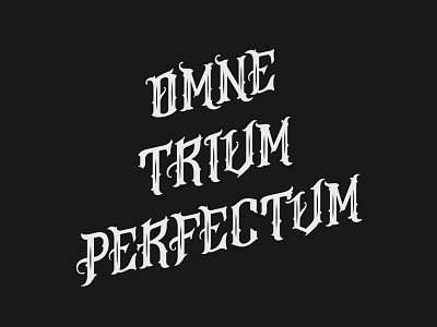 Omne Trium Perfectum calligraphy letter tattoo typography