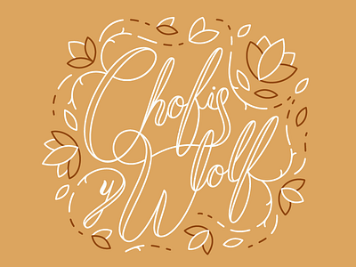 Wedding Chofis y Wolfito boda flowers leafs lettering vector wedding