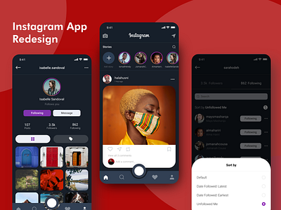 Instagram App Redesign app app design design instagram redesign repost ui ux