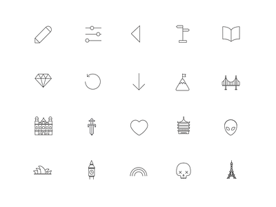 Icons app flat geometric icons illustration illustrator lines vector