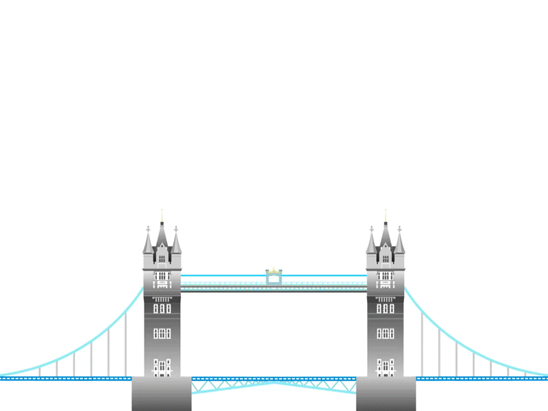 London Tower Bridge 2d after effects animation app bridge bus illustration illustrator london london bridge taxi