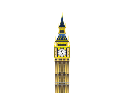 Big Ben 2d app big ben clock flat flat design illustration illustrator london minimalism uk vector