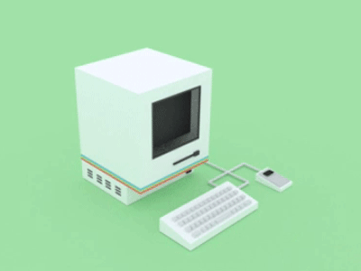 90's technology 3d animation apple blender computer geometric gif instax mac pastel