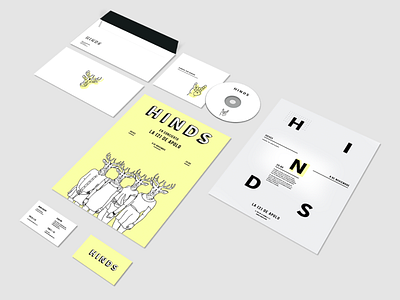 Hinds Branding brand branding card cd corporative identity mockup pastel pastel tones yellow