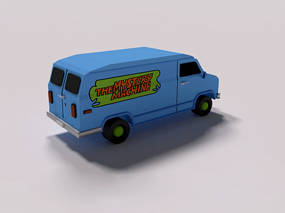 The Mystery Machine 3d blender car geometric minimal minimalism modeling render scooby doo scoobydoo van vehicle
