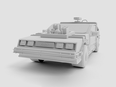 Delorean 3d back to the future blender car cinema4d delorean mcfly modeling render rendering vehicle
