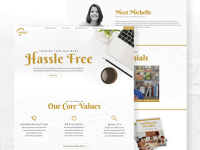 Help Without Hassle Site Design fulfillment printing site ui ux website yellow
