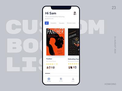 Custom Your Book List animation book filter read ux