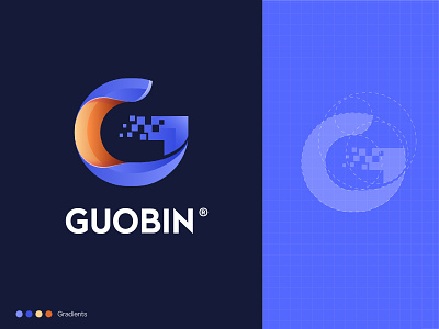G logo gradients logo design technology logo
