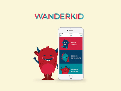 Wanderkid App app branding children illustration kids monsters user experience user interface
