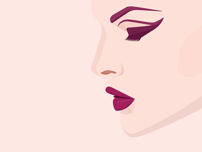 Portrait of a Lady colour face fashion flat girl illustration make up portrait vector woman