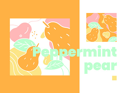 Peppermint pear color design illustation