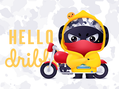 Hello Dribble mascot moto