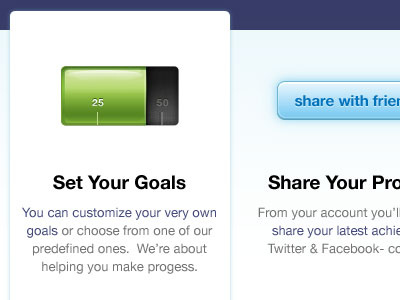 Set Your Goals goals information sharing stats tracking