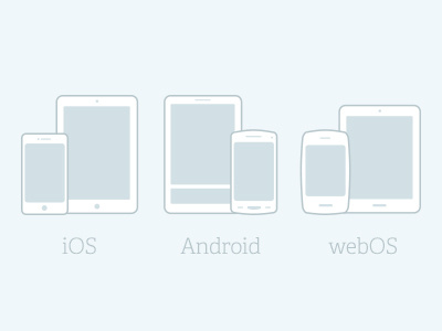 Various Devices android icons ios mobile webos