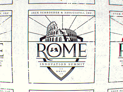 Rome Summit branding colosseum conference halftone illustration innovation logo roman rome texture