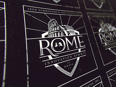 Rome Summit - Dark branding colosseum conference halftone illustration innovation logo roman rome texture