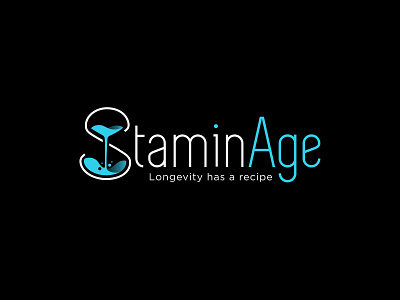 StaminAge branding graphic design hourglass illustrator logo longevity slogan stamina tagline time