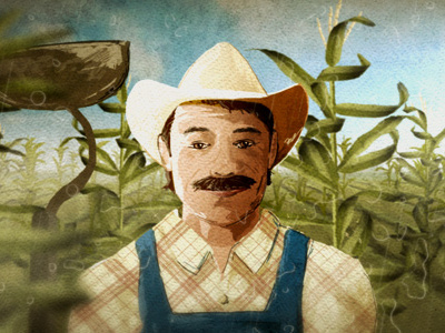 Farmer animation conservation corn farmer raw foods