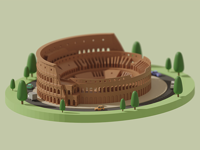 Rome Colosseum 3d 3d illustration animation blender colosseum cycle illustration lowpoly modeling render rome