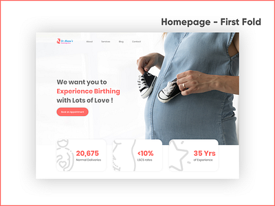 Homepage Concept for a Gynecology Clinc concept design first fold firstfold landing page ui web web design website