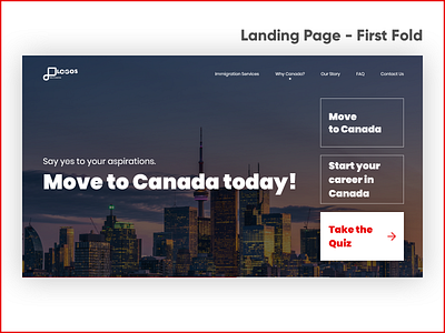 Landing Page Concept for an Immigration Agency