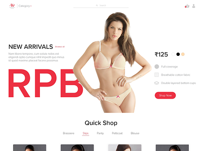 Lingerie Store - Concept clothing design ecommerce shopping app store ui web