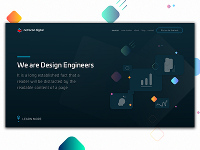 Homepage Concept for a Design Agency dark dark theme design agency first fold ui uidesign ux web web design