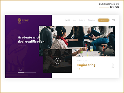 Daily Challenge - Day 3 - First Fold college concept design education engineering first fold firstfold landing page ui web design web layout website