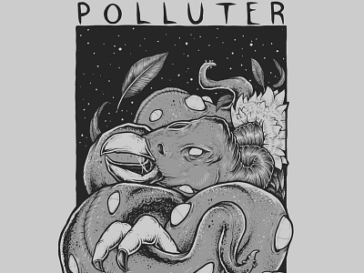 Polluter / Tent Attack apparel art band drawing illustration music poster print