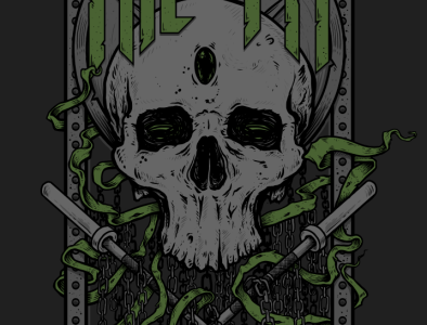 The Pit design apparel art band design draweing gym illustraion music print shirt shirt design skull tee