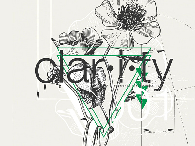 Clarity design flower geometric graphic print text type
