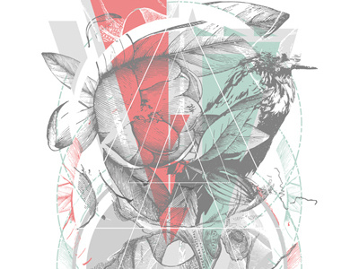flour·ish abstract bird design flower graphic print shirt skull tee
