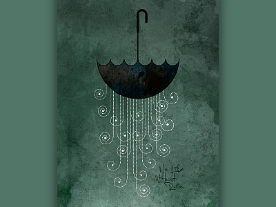 No Life Without Rain memories rain rain illustration raindrops umbrella water watercolour