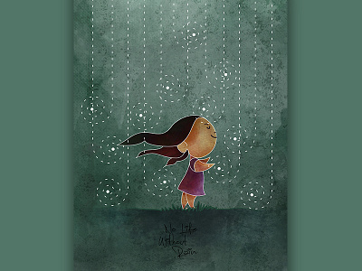 No Life Without Rain little girl memories rain rain illustration raindrops rainy rainy season water watercolour