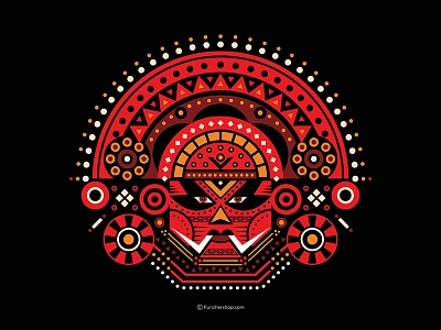 THEYYAM DESIGN creative illustration digital art funchershop godsowncountry illustration kannur kerala keralatourism malabartheyyam muchilot bhagavathi sinurajendran templeart theyyam