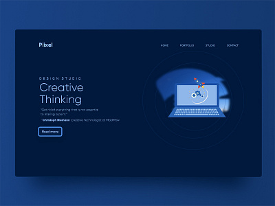 Blue Header Exploration creative design design eye pleasing header illustration minimal typography ui ui design ux website design