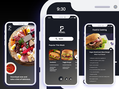 Restaurant iOS X App Design - Freebie XD File
