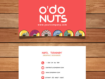 Odonuts. Donut shop stationary sample caffe cake donut doughnut patisserie restaurant shop