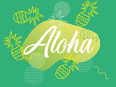 Aloha Hawaii greeting card. aloha banner beach tropical