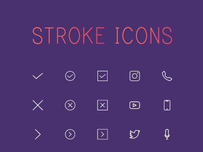 Free Stroke Icon Set app desktop free freebies icon mac minimal simple stroke web website