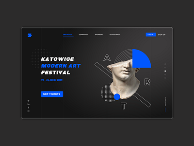 Art Festival Landing Page adobecxd design minimal photoshop typography ui ux vector webdesign website