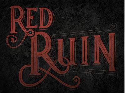 Red Ruin Beer Script beer homebrew label lettering script typography